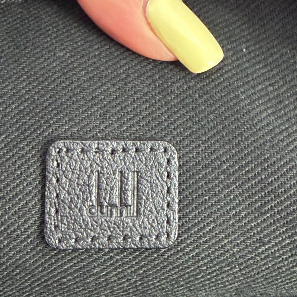 Vintage Dunhill Black Charcoal Briefcase Laptop Bag Leather Trim Strap